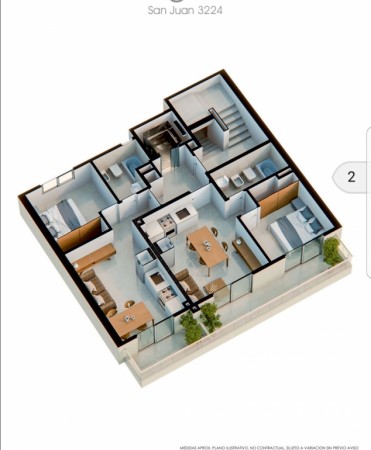 VENTA DEPARTAMENTO SAN JUAN 3224 DE UN DORMITORIO