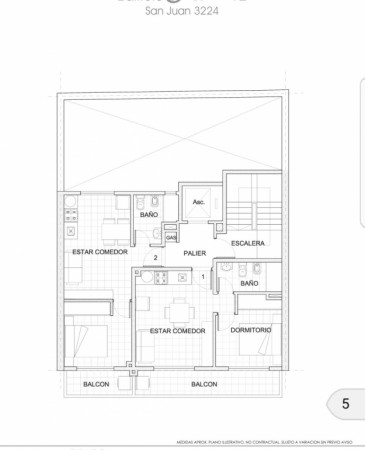 VENTA DEPARTAMENTO SAN JUAN 3224 DE UN DORMITORIO