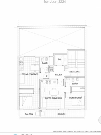 VENTA DEPARTAMENTO SAN JUAN 3224 DE UN DORMITORIO